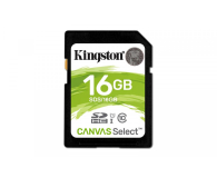 Kingston 16GB SDHC Canvas Select 80MB/s C10 UHS-I U1 - 408966 - zdjęcie 1